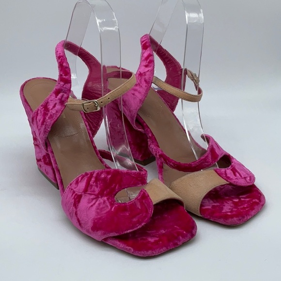 Dries Van Noten Shoes - Dries Van Noten Pink 80 Velvet Sandals